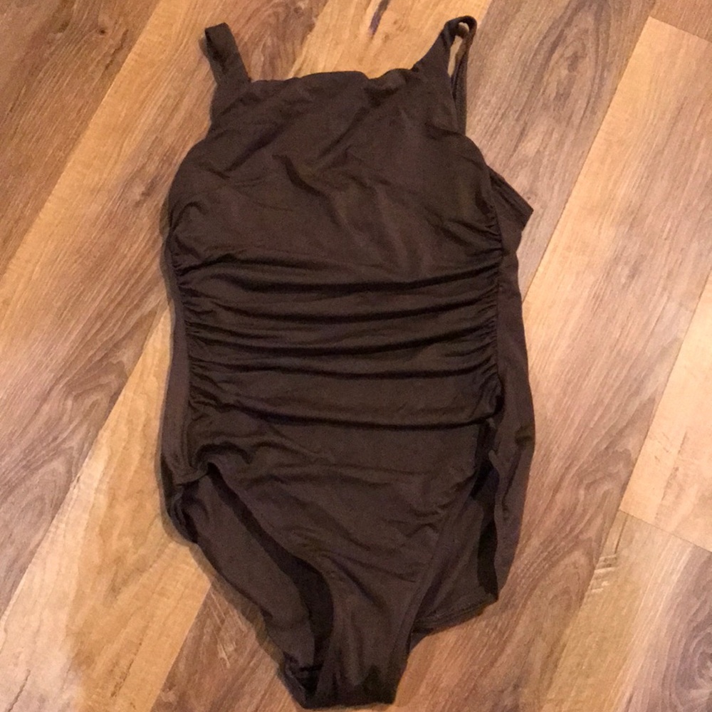 Lands End high neck one piece slimming swimsuit